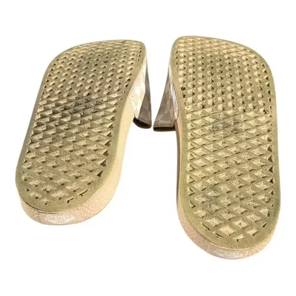Vans Women’s Checkerboard Slides Sandals Cream Beige Size 8 - Picture 8 of 9